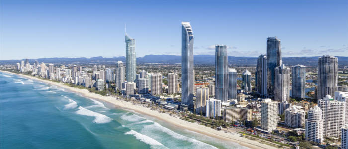 View of the big city of Gold Coast