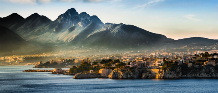 Mountains and coast on Sicily